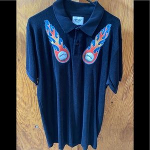 Oakley Black XL Terry Cloth Thermonuclear Collection Golf Polo Shirt
